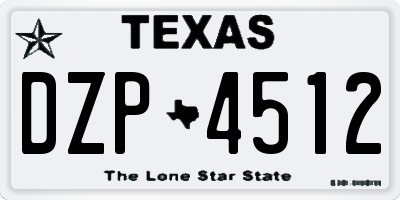 TX license plate DZP4512