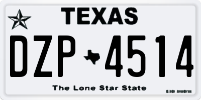 TX license plate DZP4514