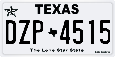 TX license plate DZP4515