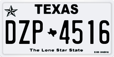 TX license plate DZP4516