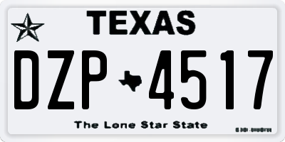 TX license plate DZP4517