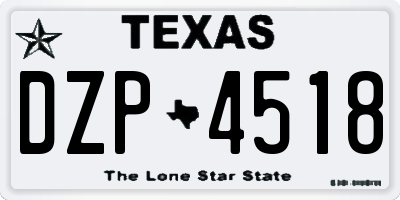 TX license plate DZP4518