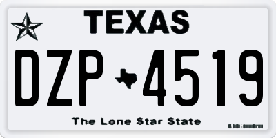 TX license plate DZP4519