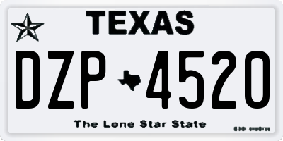 TX license plate DZP4520