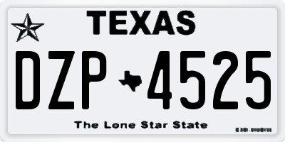 TX license plate DZP4525