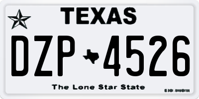 TX license plate DZP4526