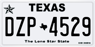 TX license plate DZP4529