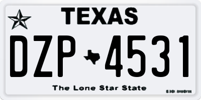TX license plate DZP4531