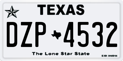 TX license plate DZP4532