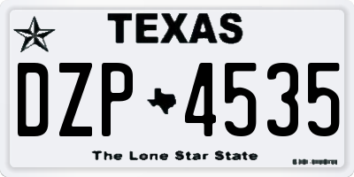 TX license plate DZP4535