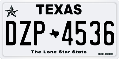 TX license plate DZP4536