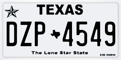 TX license plate DZP4549