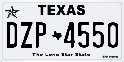 TX license plate DZP4550