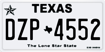 TX license plate DZP4552