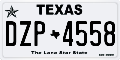 TX license plate DZP4558