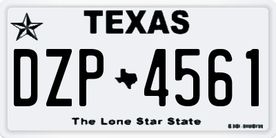TX license plate DZP4561