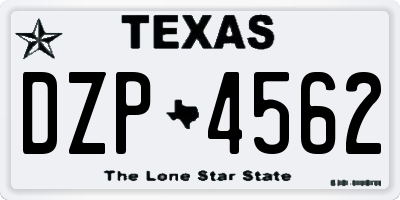 TX license plate DZP4562