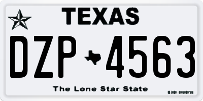 TX license plate DZP4563