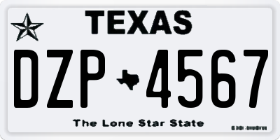 TX license plate DZP4567