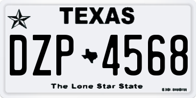 TX license plate DZP4568
