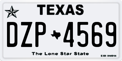 TX license plate DZP4569