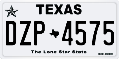 TX license plate DZP4575