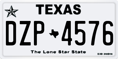 TX license plate DZP4576