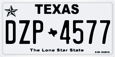 TX license plate DZP4577
