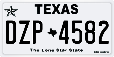 TX license plate DZP4582