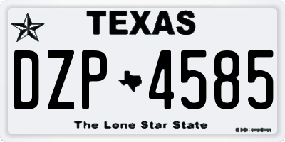 TX license plate DZP4585