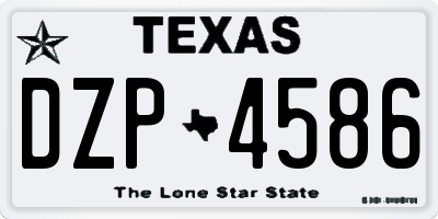 TX license plate DZP4586
