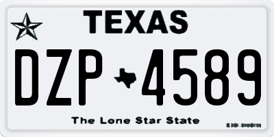 TX license plate DZP4589