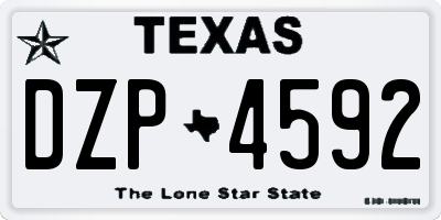 TX license plate DZP4592