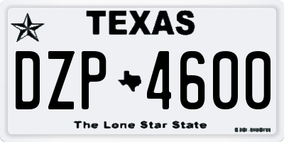 TX license plate DZP4600