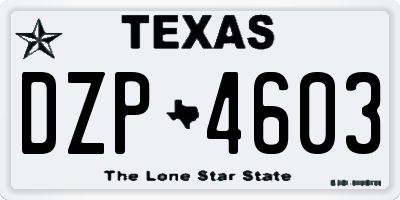 TX license plate DZP4603