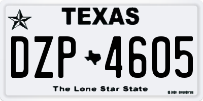 TX license plate DZP4605