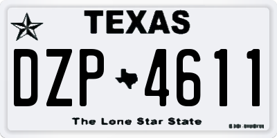 TX license plate DZP4611