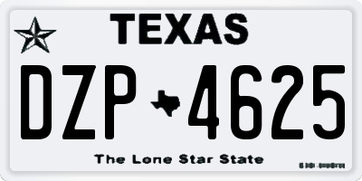 TX license plate DZP4625