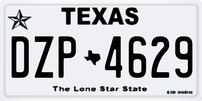 TX license plate DZP4629