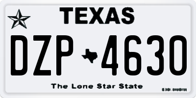 TX license plate DZP4630