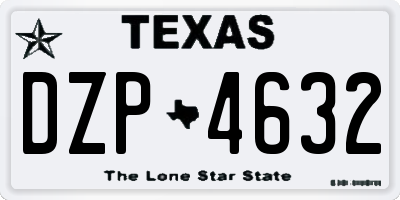 TX license plate DZP4632