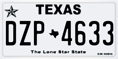 TX license plate DZP4633