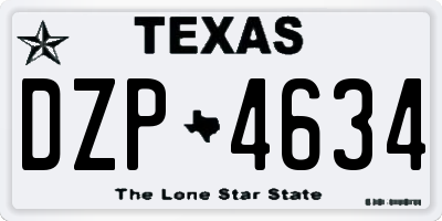 TX license plate DZP4634