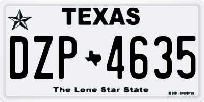 TX license plate DZP4635