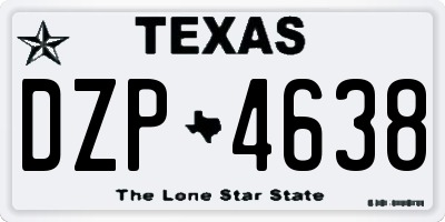 TX license plate DZP4638