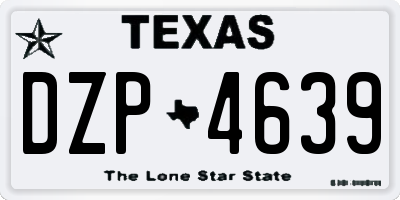 TX license plate DZP4639