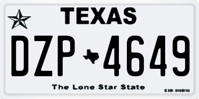 TX license plate DZP4649