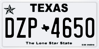 TX license plate DZP4650