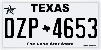 TX license plate DZP4653