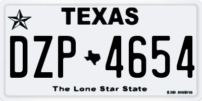 TX license plate DZP4654